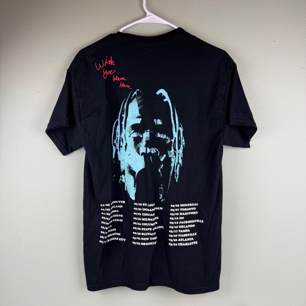 Travis Scott Astroworld Tour T-Shirt Mens Medium Black Wish You Were Here 2018